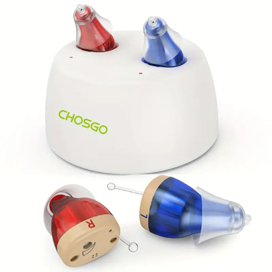 CHOSGO CIC OTC Rechargeable Hearing Aids for Mild to Moderate Hearing Loss